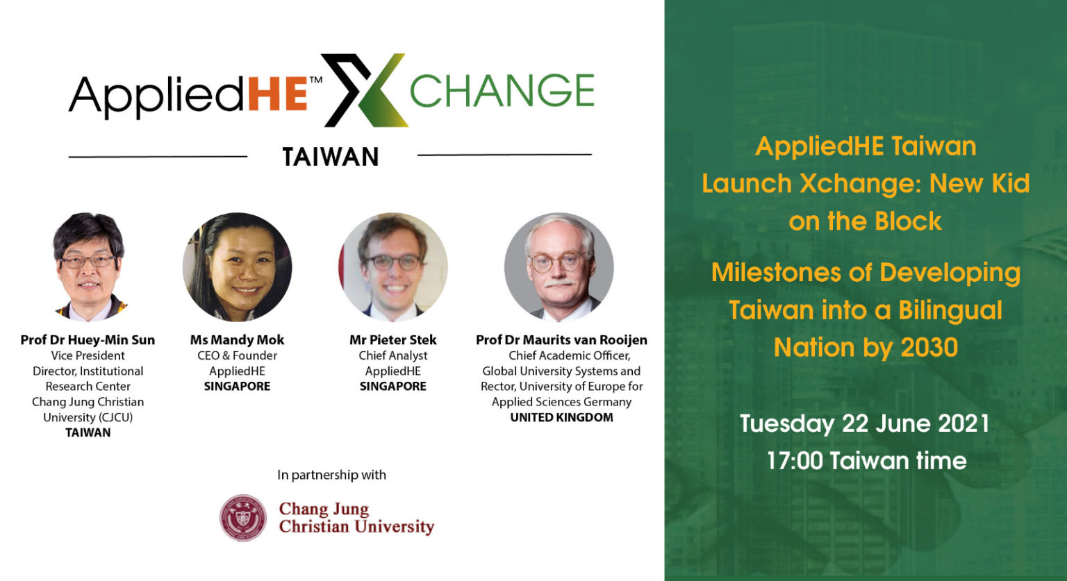 AppliedHE Taiwan Launch Xchange: Milestones of Developing Taiwan into a Bilingual Nation by 2030